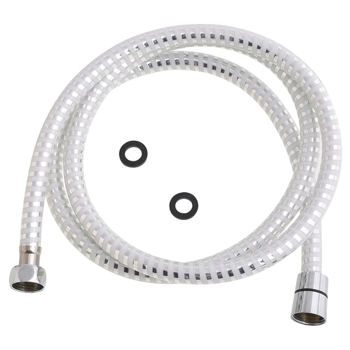 [4040294] Flexo Ducha PVC Blanco/Plata 2,00 metros