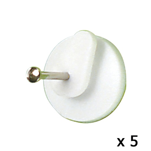 [5390010] Cuelga Cuadros Redondo Grande (Blister 5 unidades) Clavar
