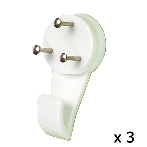 [5390050] Cuelga Cuadros Gancho Grande (Blister 3 unidades) Clavar