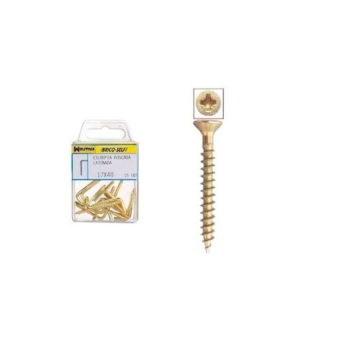 [6200695] Tornillo Cabeza Plana Pozidriv Bicromatado 4,0x30 mm.  18 unidades