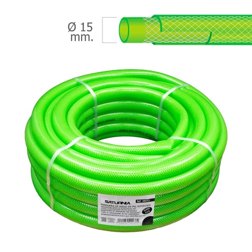[8071100] Saturnia Tubo Manguera Latflex Reforzado, Flexible, Diámetro 15 mm, 5/8 Pulgadas, Rollo 50 Metros
