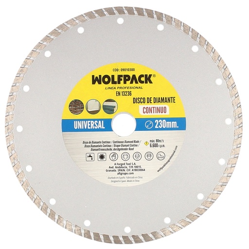 [9010300] Disco Diamante 230 mm. General Obra Continuo