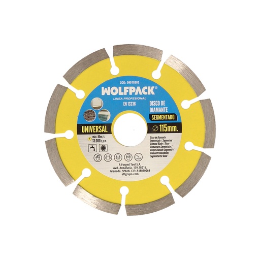 [9010302] Disco Diamante 115 mm. General Obra Segmentado Sinterizado