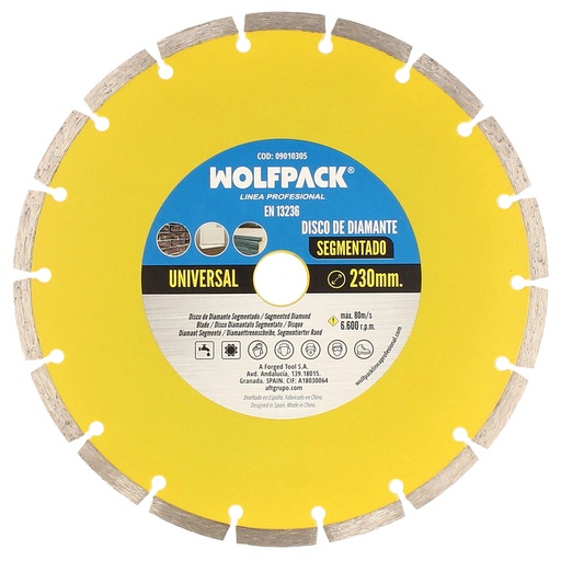 [9010305] Disco Diamante 230 mm. General Obra Segmentado Sinterizado