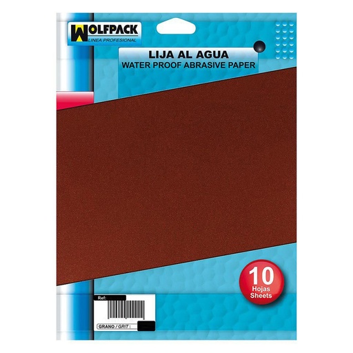 [9020003] Lija Agua Grano 220 (Pack 10 Pliegos)