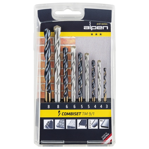 [9084035] Estuche Brocas Alpen HSS / Widia 9 Piezas
