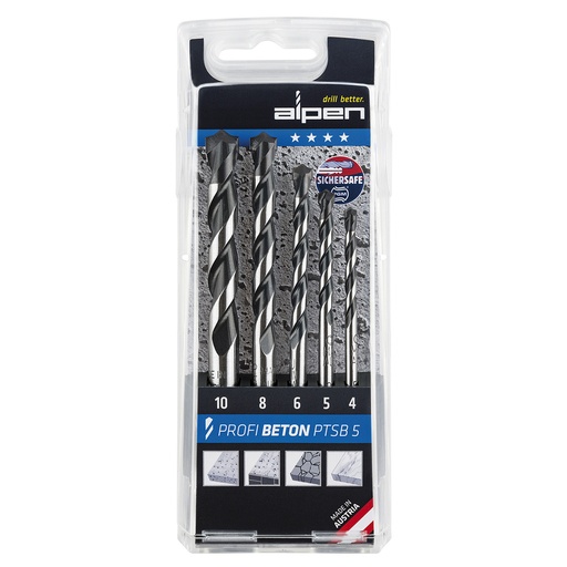 [9084040] Estuche Brocas Alpen Widia Profesional Beton 5 Piezas