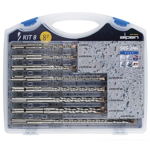 [9084055] Estuche Brocas Alpen Sds Plus 8 Piezas Kit