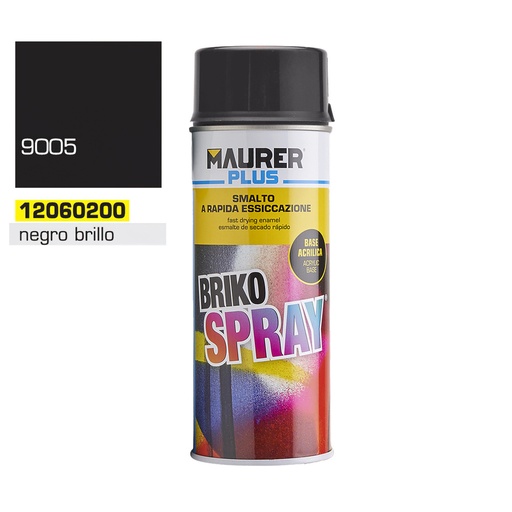[12060200] Spray Pintura Negro Brillo Profundo 400 ml.