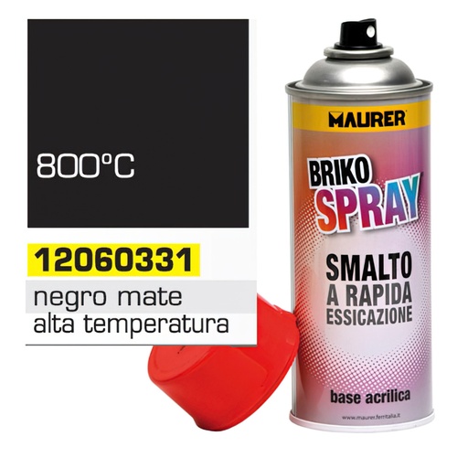 [12060331] Spray Pintura Resistente Altas Temperaturas Negro Mate 400 ml.