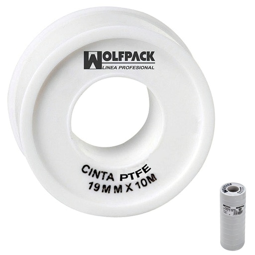 [14060010] Cinta PTFE Wolfpack  12 mm. x 10 m. (Paquete 10 Rollos)