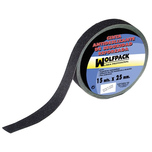 [14060300] Cinta Antideslizante Negra 15 m. x 25 mm. Uso Doméstico