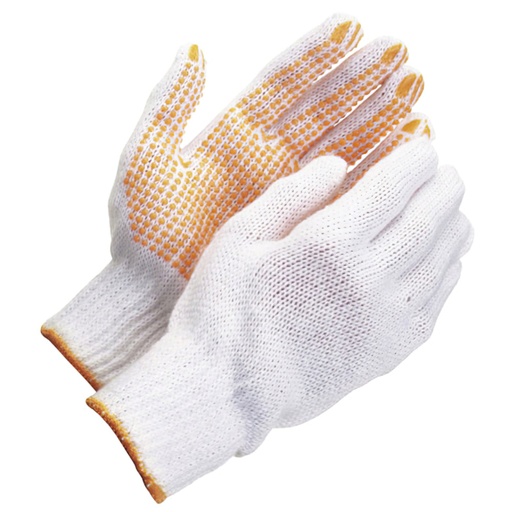 [15030001] Guantes Algodon Puntos Pvc Amarillos 10" (Par)