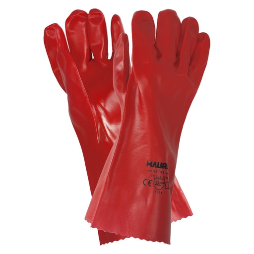 [15031095] Guantes Pvc Rojo 35 cm. (Par)