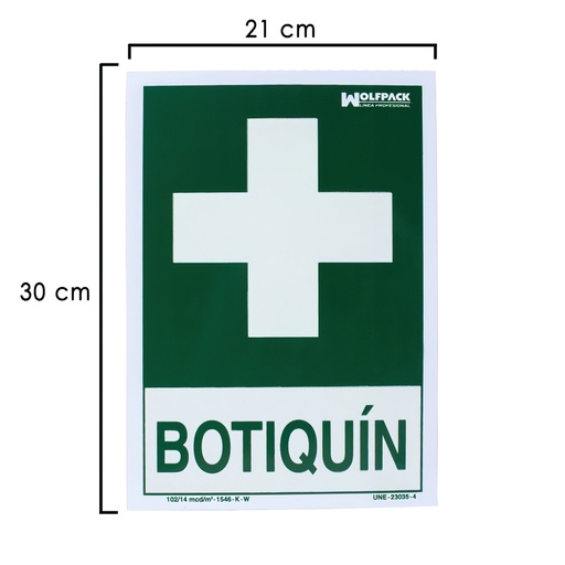 [15050510] Cartel Botiquin 30x21 cm.