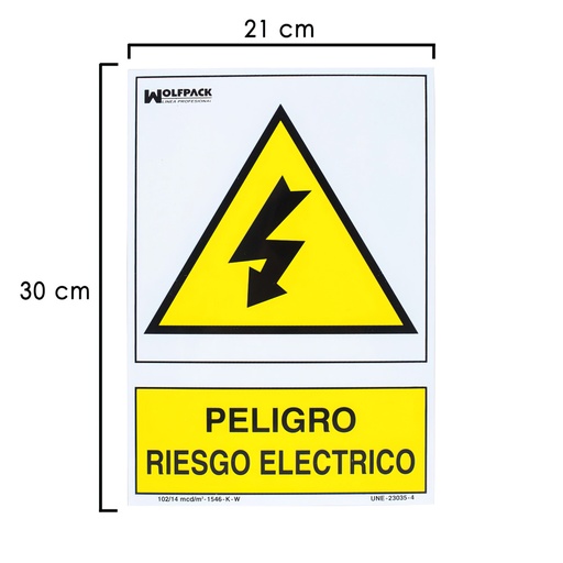 [15050515] Cartel Peligro Electrico 30x21 cm.