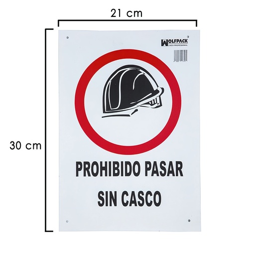 [15050535] Cartel Prohibido Pasar Sin Casco 30x21 cm.