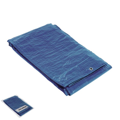 [15070020] Lona Impermeable Reforzada 5x8 metros (Aproximadamente) Con Ojetes Metálicos, Lona de Protección Duradera, Color Azul.