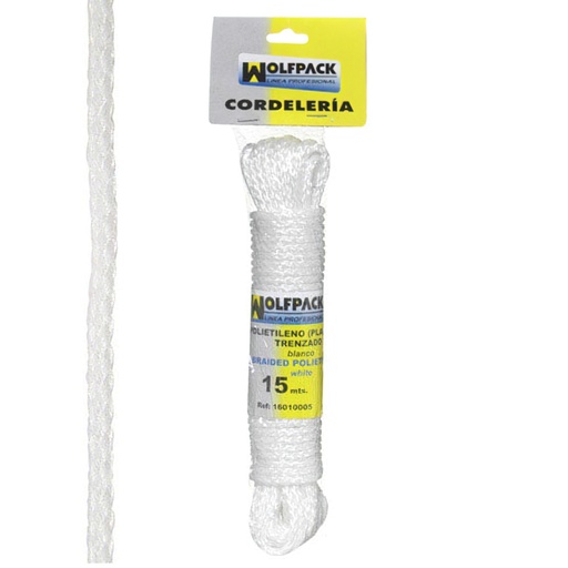 [16010005] Cuerda Trenzada Plástico Blanca (Madeja 15 m.)