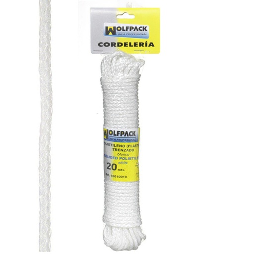 [16010010] Cuerda Trenzada Plástico Blanca (Madeja 20 m.)