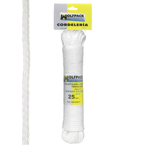 [16010015] Cuerda Trenzada Plástico Blanca (Madeja 25 m.)