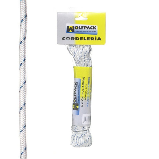 [16010060] Cuerda Nylon Alta Tenacidad Blanca / Azul (Madeja 10 m.)
