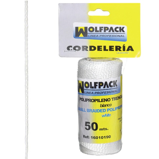 [16010190] Cuerda Trencilla Polipropileno Blanco (Bobina  50 Metros)