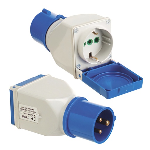 [19010550] Adaptador Industrial Cetac Schuko Simple 2p Con Tapa