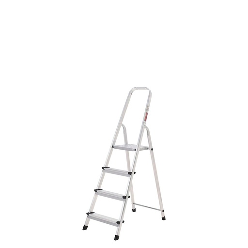 [23010002] Oryx Escalera Aluminio 4 Peldaños Plegable, Uso doméstico, Antideslizante, Ligera y Resistente