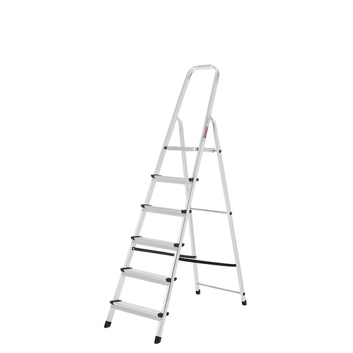 [23010004] Oryx Escalera Aluminio 6 Peldaños Plegable, Uso doméstico, Antideslizante, Ligera y Resistente