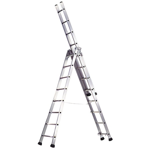 [23020660] Escalera Aluminio Industrial Pronor 3 Tramos. 9+9+9 Peldaños