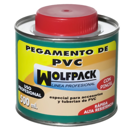 [14020170] Pegamento Pvc  Wolfpack  Con Pincel 500 ml.