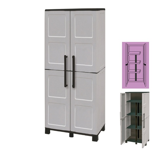 [21030340] Armario Resina 68x37x169 cm. Con Portaescobas