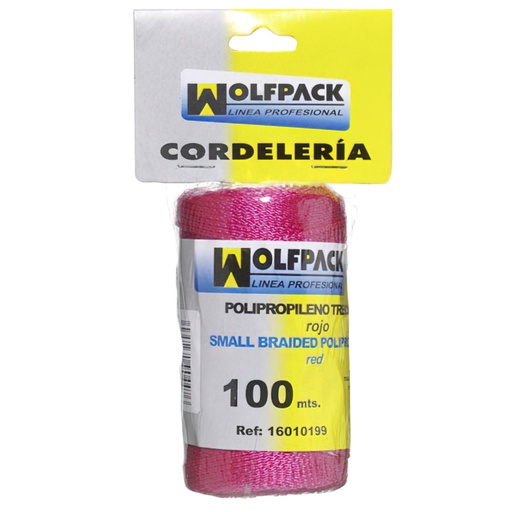 [16010199] Cuerda Trencilla Polipropileno Roja (Bobina 100 Metros)