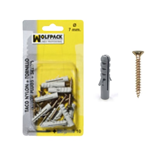 [13131520] Taco Nylon+Tirafondo   6 mm. (15 Piezas)