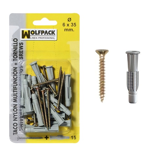 [13131920] Taco Multiacción+Tornillo MU  8x50 mm. (10 Piezas)