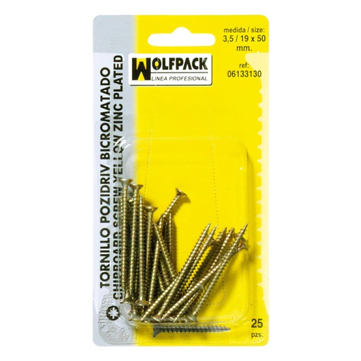 [6133200] Tirafondo Pozidriv Bicromatado 4,0/20x 40 mm. (20 Piezas)