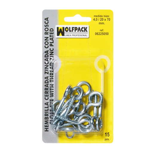 [6225060] Hembrilla Cerrada 4,0 / 20 x 80 mm. (15 Piezas)