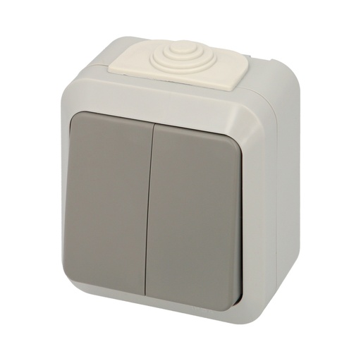 [19090090] Interruptor / Conmutado Oryx  Doble con tapa gris