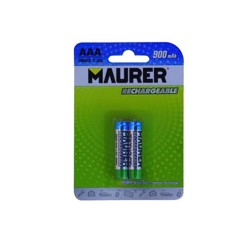 [19040205] Pila Maurer Recargable HR-3 / AAA (Blister 2 Piezas)