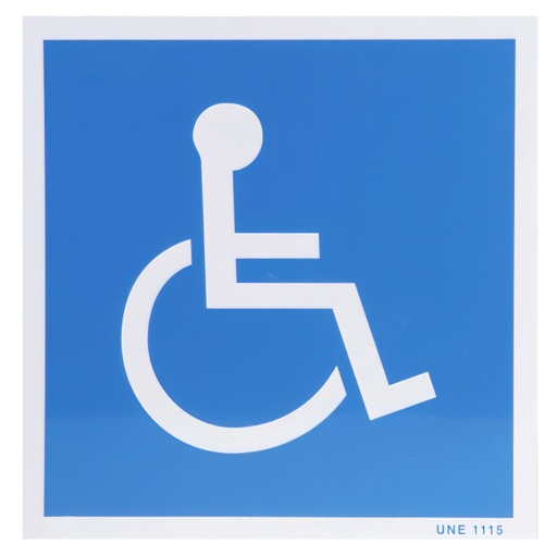 [15050925] Cartel Minusvalidos Azul blanco  21x21 cm.