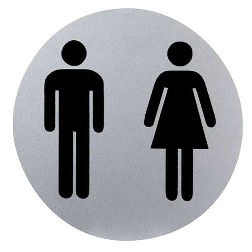 [15050940] Cartel Aluminio Baño Hombre/Mujer Ø12 cm.