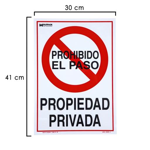 [15051285] Cartel Propiedad Privada 41x30 cm.