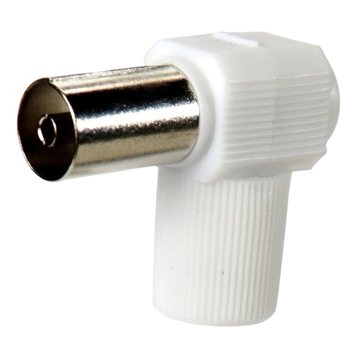 [19110180] Conector Tv Hembra Acodado 9,5 mm.
