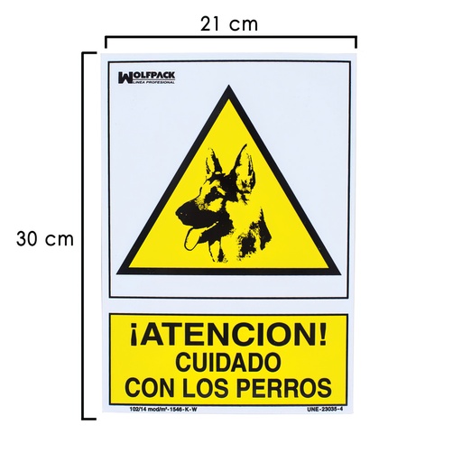 [15050922] Cartel Cuidado Con Los Perros 30x21 cm.