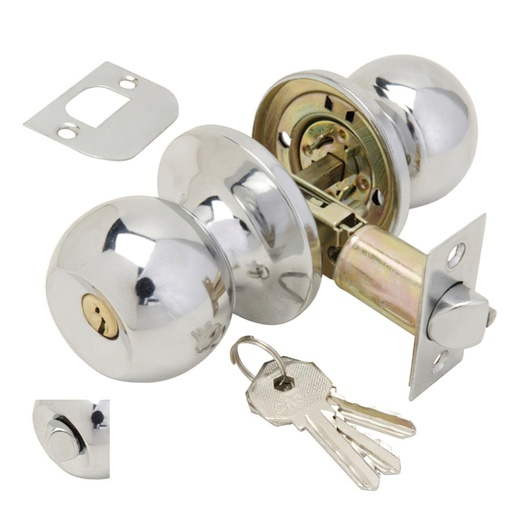 [3030500] Pomo Puerta Wolfpack Con Llave Con Condena Cromado Para Entrada
