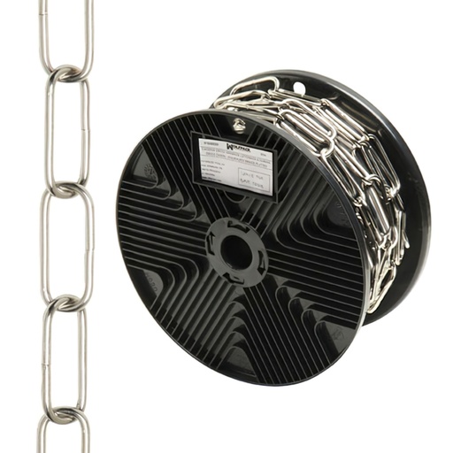 [1040005] Cadena Decorativa Lisa Plateada 3,4x43 mm. Rollo 20 metros