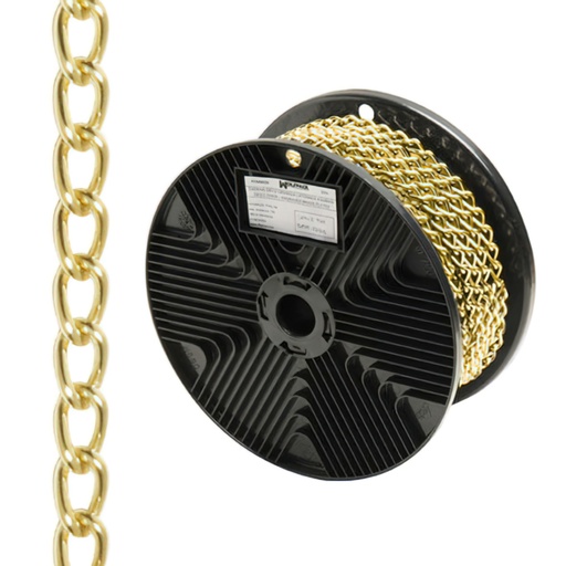[1040040] Cadena Decorativa Barbada Dorada 2,5mm / Rollo 20 Metros