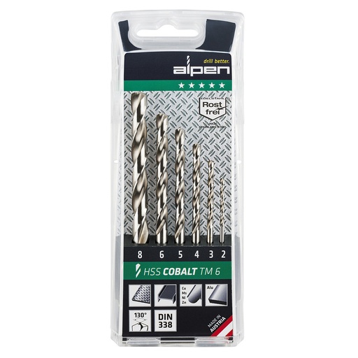 [9084072] Estuche Brocas Alpen Cobalto  6 Piezas