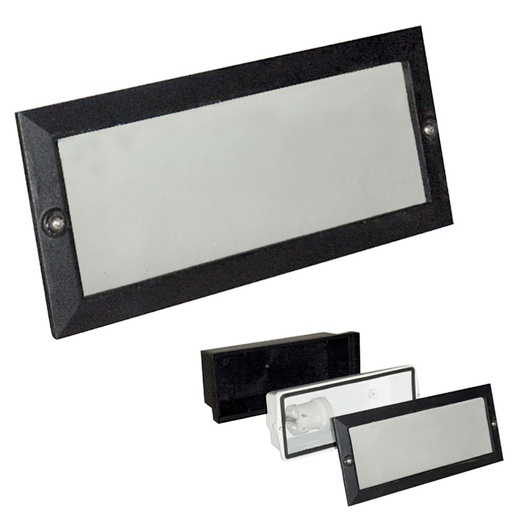 [19080095] Plafón Empotrar Rectangular Negro